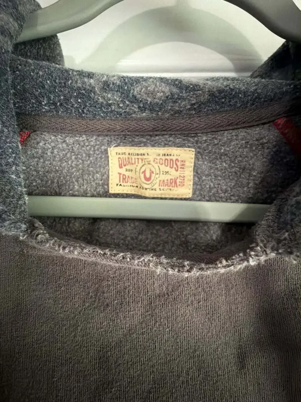 True Religion Brown Hoodie Sweatshirt With Horseshoe Logo Size L